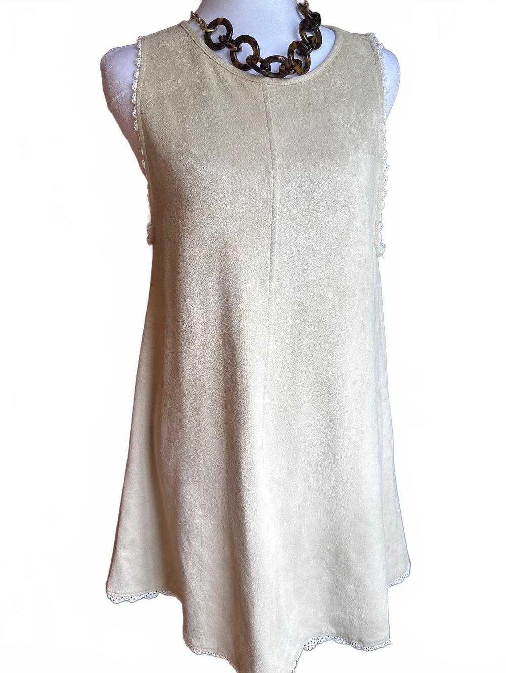Altar’d State Vegan Suede Sleeveless Lace Shift M